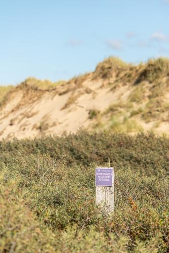 Panneau "dunes fragiles" dans l'Espace Naturel Sensible des dune